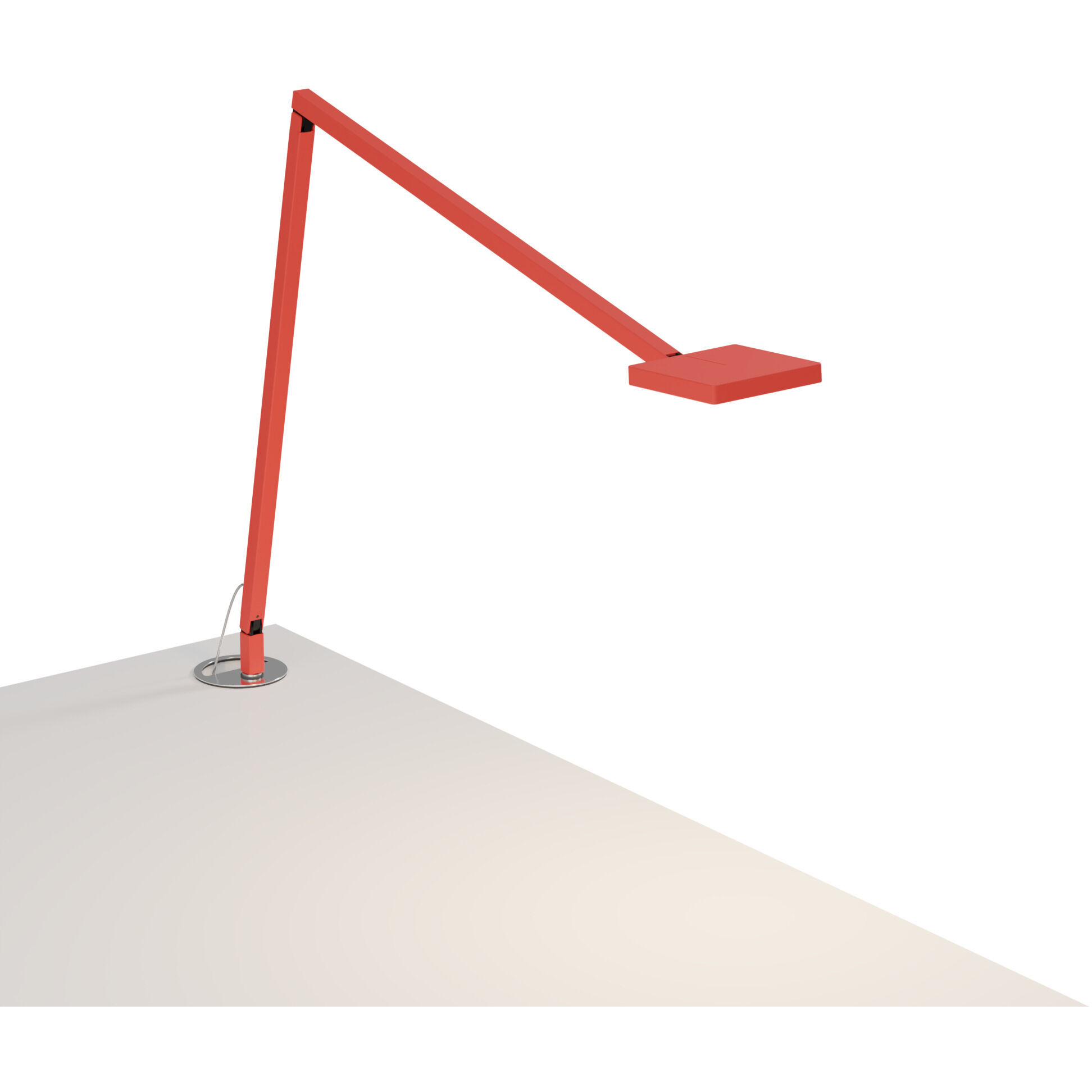 Focaccia 18.25 inch 7.00 watt Matte Fire Red Desk Lamp Portable Light, Grommet Mount